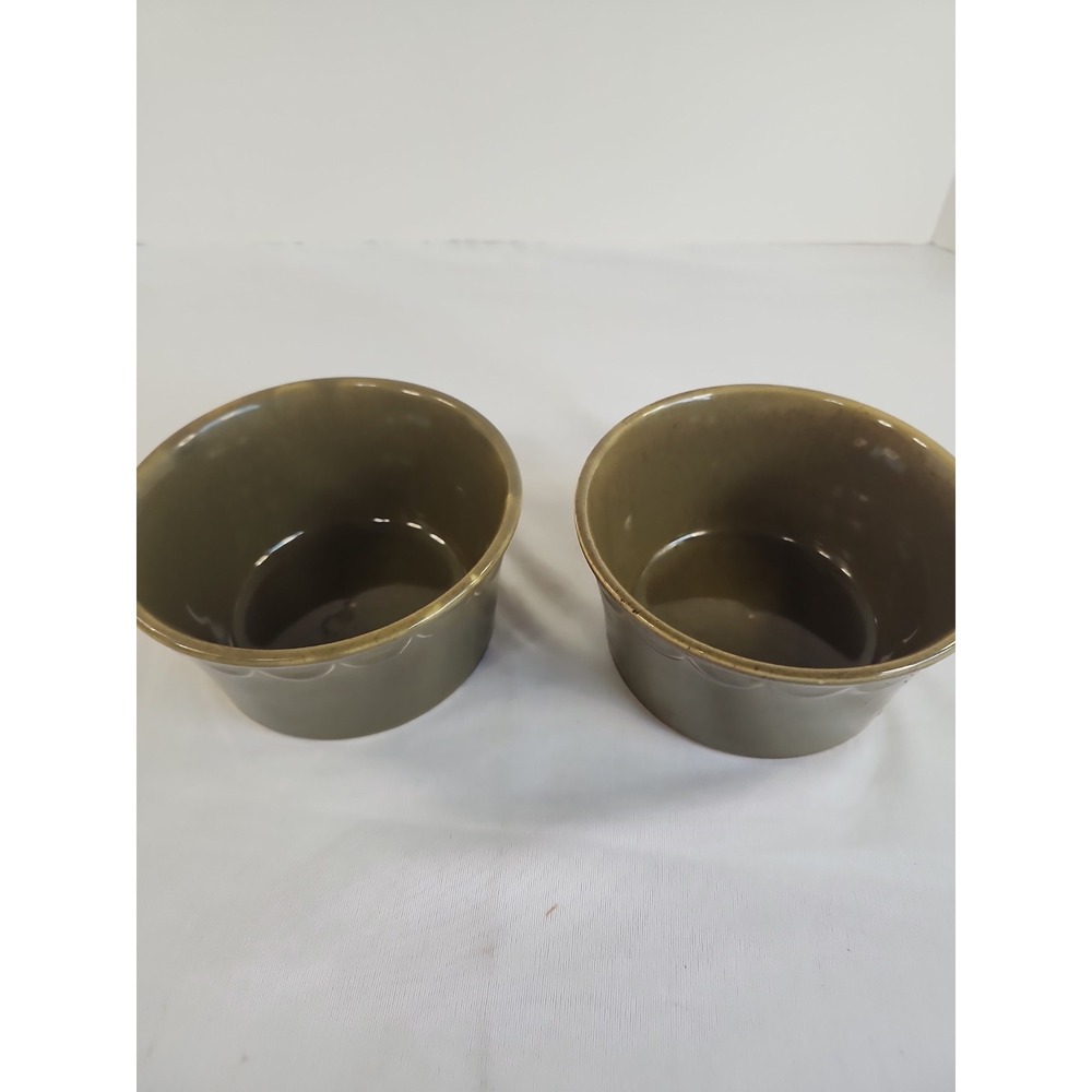 Set Of  2 Sheffield "Granada Green" Stoneware Bowls Dips French Onion Soup